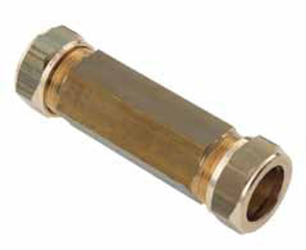 Picture of Messing-knelring buiskoppeling 100 mm 2-zijdig voor buis-Ø 15 mm