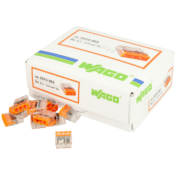 Toon details van Wago Verbindingsklemmen 3x 0,5-2,5 mm² Afbeelding van Wago Verbindingsklemmen 3x 0,5-2,5 mm²