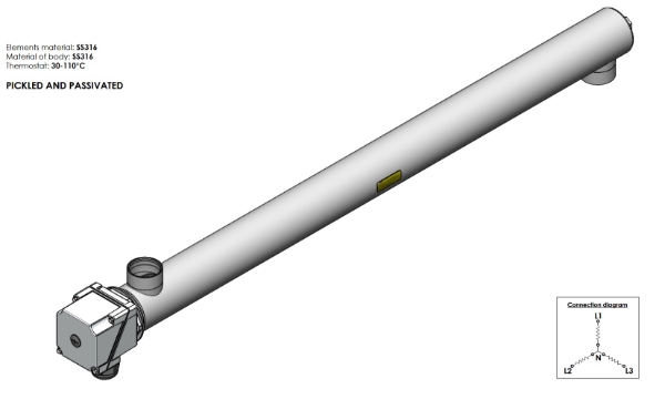 Picture of RVS industriële doorstroomverwarmer