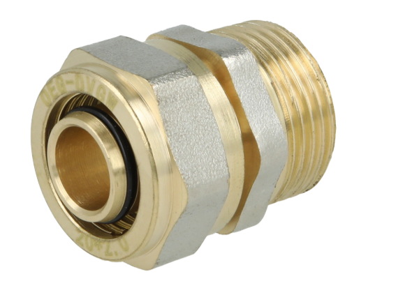 Picture of Messing koppelingen met knelring voor PEX/PERT-buis recht/US